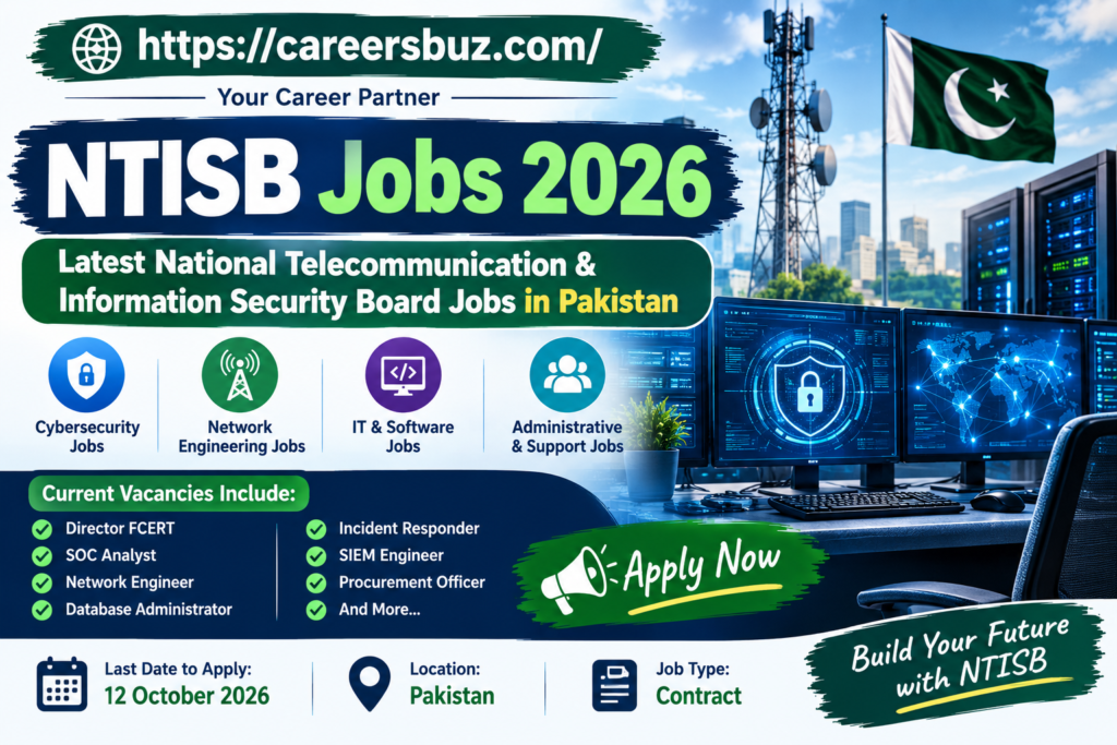 NTISB Jobs 2026 – Latest National Telecommunication & Information Security Board Jobs