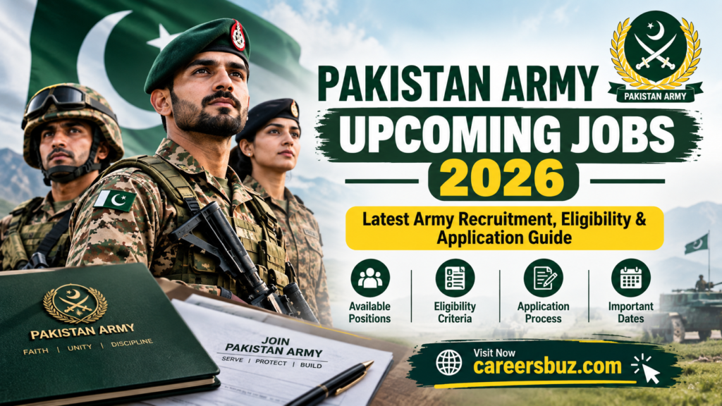 Pakistan Army Upcoming Jobs 2026 – Latest Army Recruitment, Eligibility & Application Guide